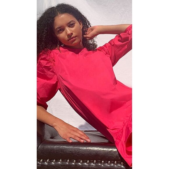 NWT Cinq à Sept pink puff-sleeve ruffle accent mini dress, S - Picture 2 of 11